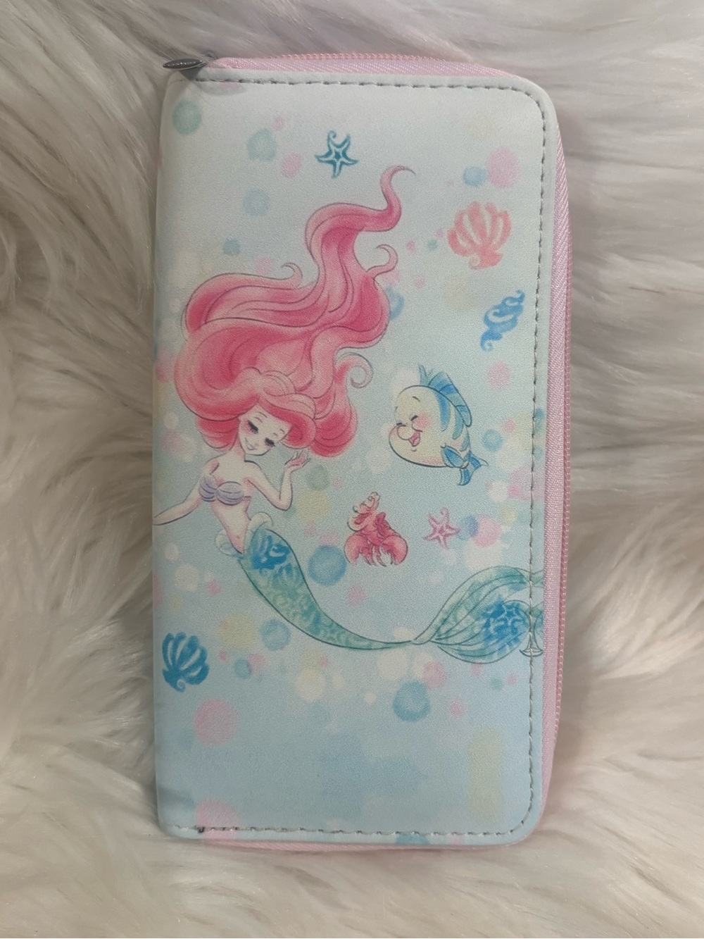 Little Mermaid and Flounder Zip Around Wallet